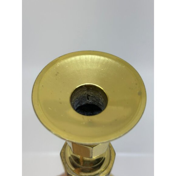 VTG Brass Candlestick Holder 11"x4.5 Ornate Patina Home Decor MCM Hollywood - Picture 2 of 9